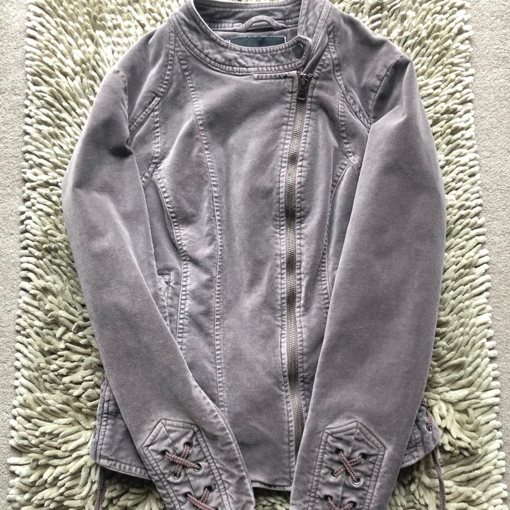 BNCI Velour Zip Up Braided Hoodie XS